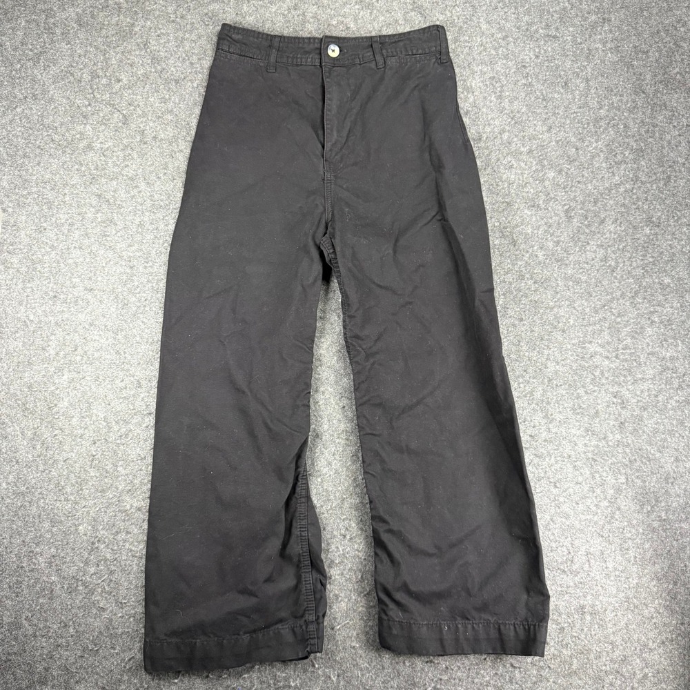 We The Free Black Wide Leg Cropped Pants Size 27 High Rise Cotton Blend